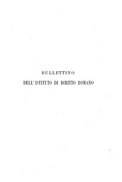 Bullettino dell'Istituto di Diritto romano