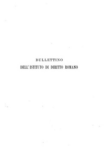 Bullettino dell'Istituto di Diritto romano