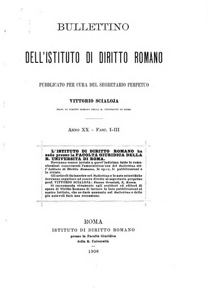 Bullettino dell'Istituto di Diritto romano