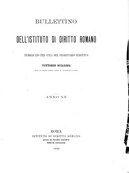 Bullettino dell'Istituto di Diritto romano