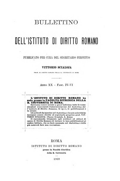 Bullettino dell'Istituto di Diritto romano