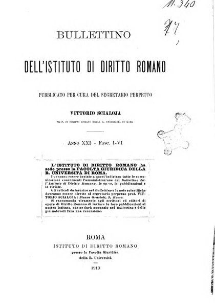 Bullettino dell'Istituto di Diritto romano