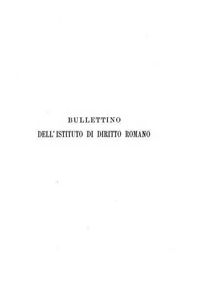 Bullettino dell'Istituto di Diritto romano