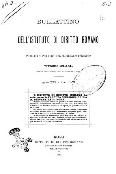 Bullettino dell'Istituto di Diritto romano