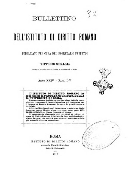 Bullettino dell'Istituto di Diritto romano