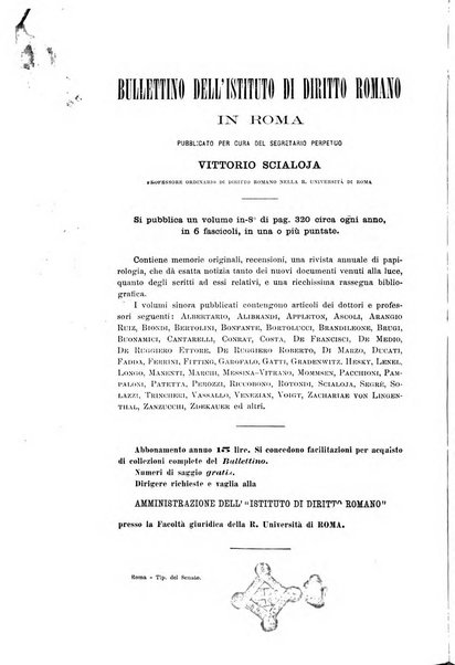 Bullettino dell'Istituto di Diritto romano