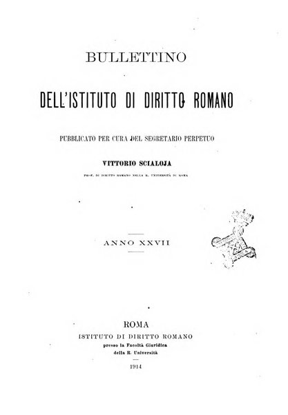 Bullettino dell'Istituto di Diritto romano