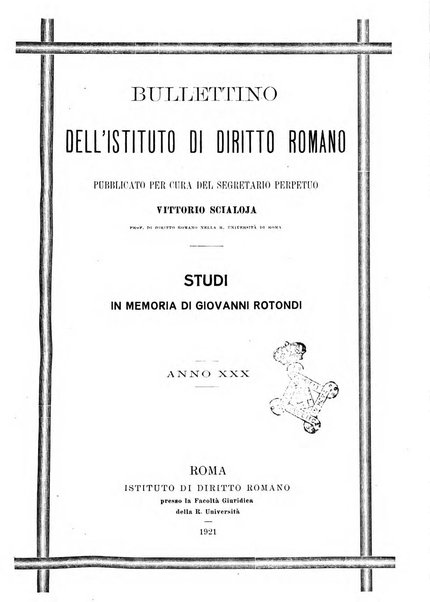 Bullettino dell'Istituto di Diritto romano