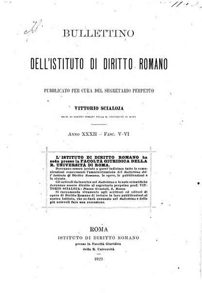 Bullettino dell'Istituto di Diritto romano