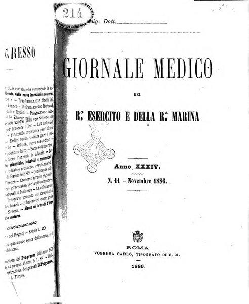 Giornale medico del R. Esercito e della R. Marina