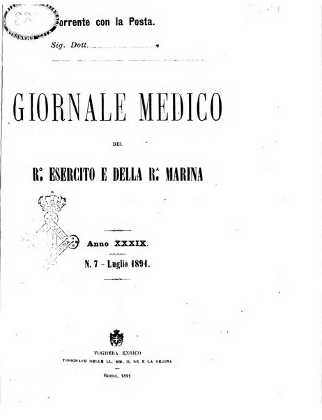 Giornale medico del R. Esercito e della R. Marina