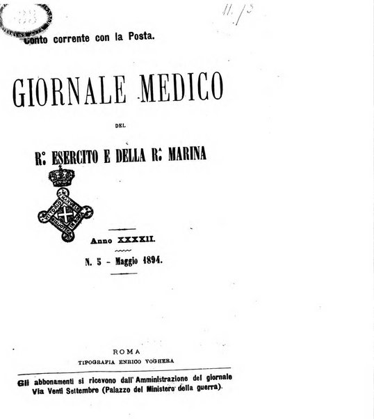 Giornale medico del R. Esercito e della R. Marina