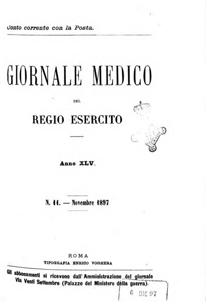 Giornale medico del Regio Esercito