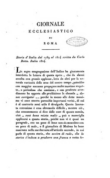 Giornale ecclesiastico di Roma