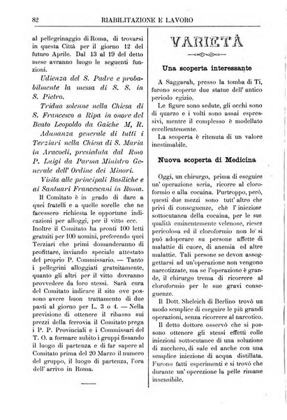 Riabilitazione e lavoro bollettino dell'Ospizio S. Margherita in Roma