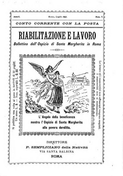 Riabilitazione e lavoro bollettino dell'Ospizio S. Margherita in Roma