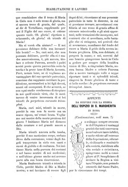 Riabilitazione e lavoro bollettino dell'Ospizio S. Margherita in Roma