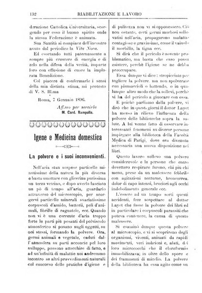 Riabilitazione e lavoro bollettino dell'Ospizio S. Margherita in Roma