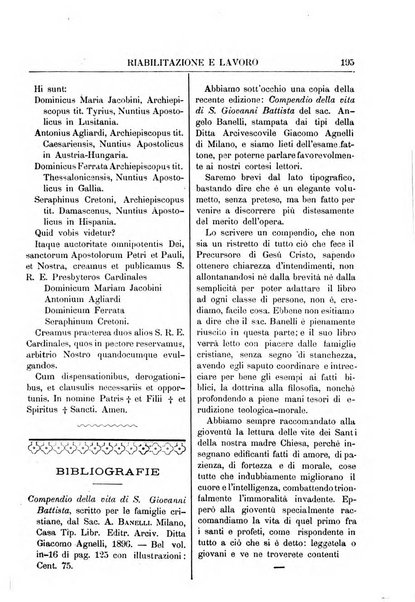 Riabilitazione e lavoro bollettino dell'Ospizio S. Margherita in Roma