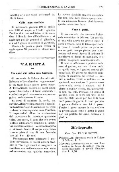 Riabilitazione e lavoro bollettino dell'Ospizio S. Margherita in Roma