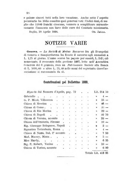 Il bollettino della Missione della Chiesa evangelica valdese