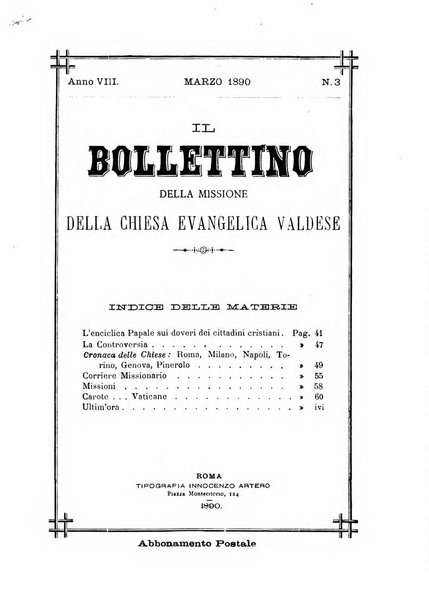 Il bollettino della Missione della Chiesa evangelica valdese