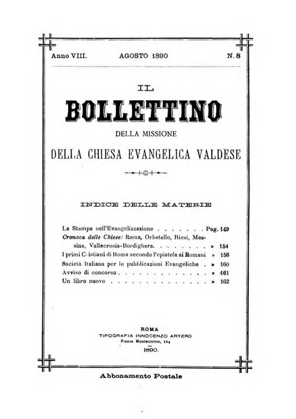 Il bollettino della Missione della Chiesa evangelica valdese