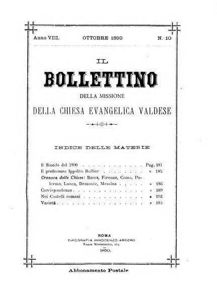 Il bollettino della Missione della Chiesa evangelica valdese