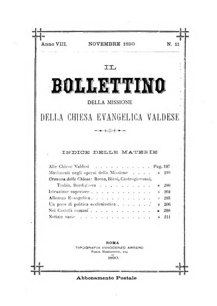 Il bollettino della Missione della Chiesa evangelica valdese