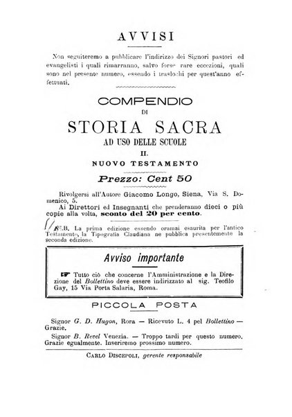 Il bollettino della Missione della Chiesa evangelica valdese