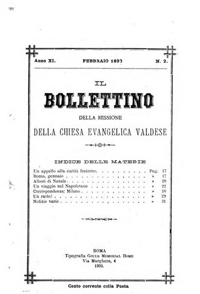 Il bollettino della Missione della Chiesa evangelica valdese