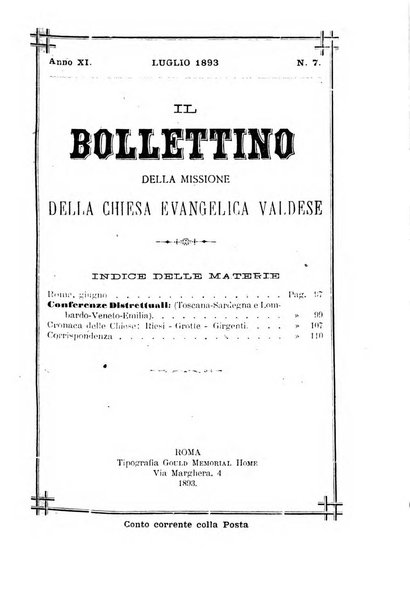 Il bollettino della Missione della Chiesa evangelica valdese