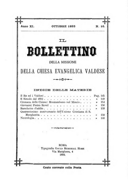 Il bollettino della Missione della Chiesa evangelica valdese