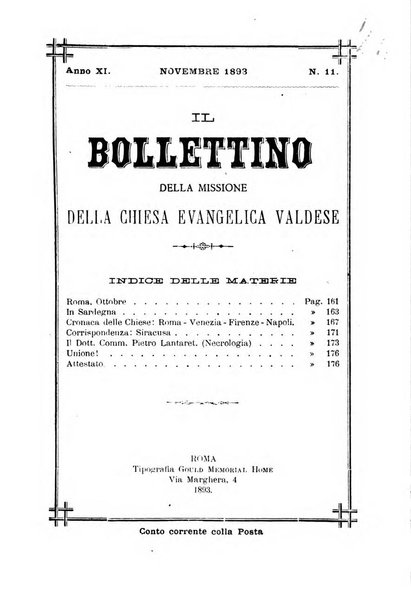 Il bollettino della Missione della Chiesa evangelica valdese