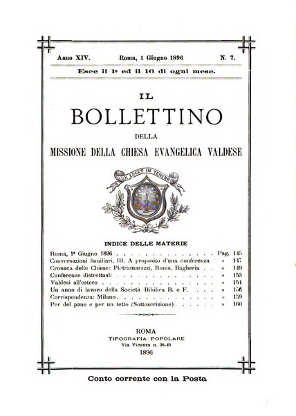 Il bollettino della Missione della Chiesa evangelica valdese