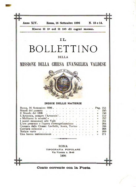 Il bollettino della Missione della Chiesa evangelica valdese