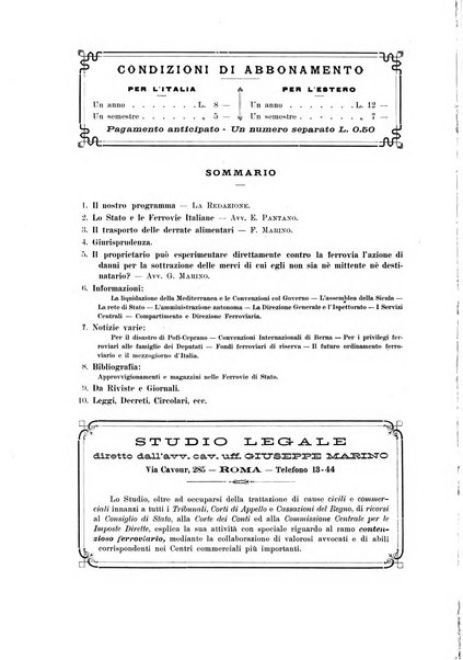 Le ferrovie italiane rivista quindicinale di dottrina, giurisprudenza, legislazione ed amministrazione ferroviaria