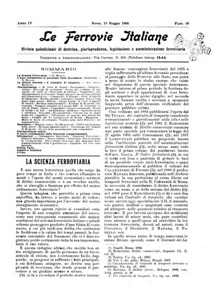 Le ferrovie italiane rivista quindicinale di dottrina, giurisprudenza, legislazione ed amministrazione ferroviaria