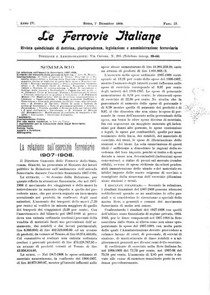 Le ferrovie italiane rivista quindicinale di dottrina, giurisprudenza, legislazione ed amministrazione ferroviaria