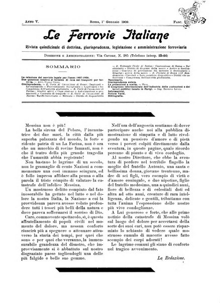 Le ferrovie italiane rivista quindicinale di dottrina, giurisprudenza, legislazione ed amministrazione ferroviaria