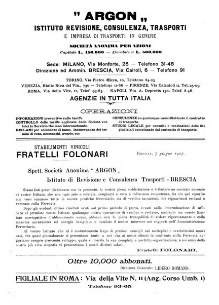 Le ferrovie italiane rivista quindicinale di dottrina, giurisprudenza, legislazione ed amministrazione ferroviaria