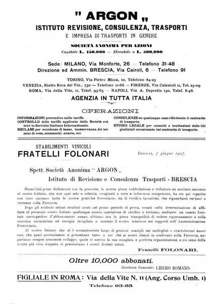 Le ferrovie italiane rivista quindicinale di dottrina, giurisprudenza, legislazione ed amministrazione ferroviaria