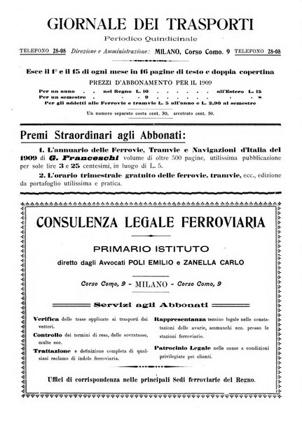 Le ferrovie italiane rivista quindicinale di dottrina, giurisprudenza, legislazione ed amministrazione ferroviaria