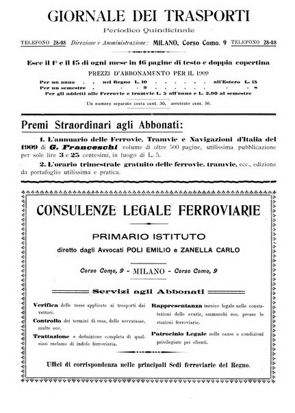 Le ferrovie italiane rivista quindicinale di dottrina, giurisprudenza, legislazione ed amministrazione ferroviaria