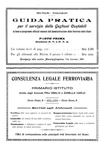 Le ferrovie italiane rivista quindicinale di dottrina, giurisprudenza, legislazione ed amministrazione ferroviaria