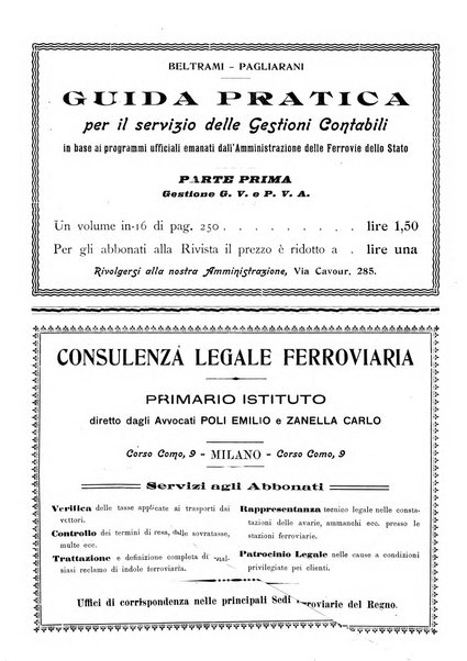 Le ferrovie italiane rivista quindicinale di dottrina, giurisprudenza, legislazione ed amministrazione ferroviaria