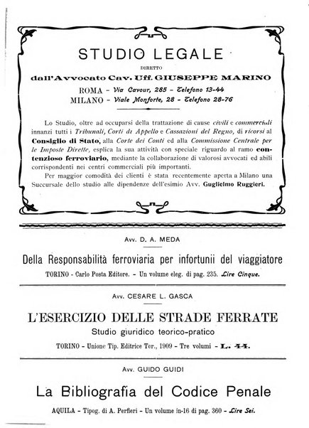 Le ferrovie italiane rivista quindicinale di dottrina, giurisprudenza, legislazione ed amministrazione ferroviaria