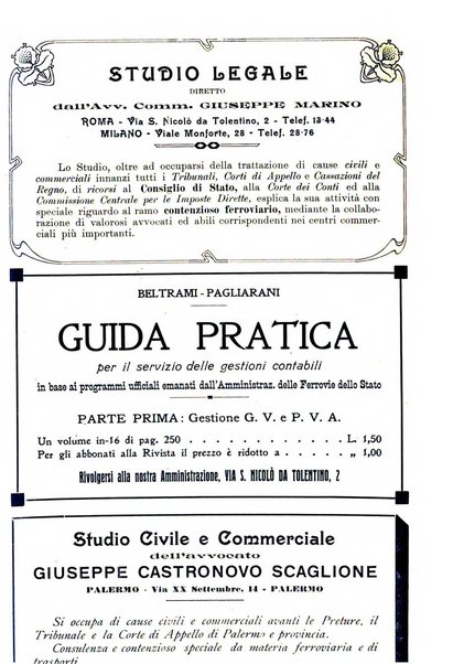 Le ferrovie italiane rivista quindicinale di dottrina, giurisprudenza, legislazione ed amministrazione ferroviaria