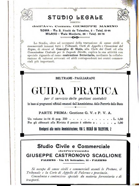 Le ferrovie italiane rivista quindicinale di dottrina, giurisprudenza, legislazione ed amministrazione ferroviaria