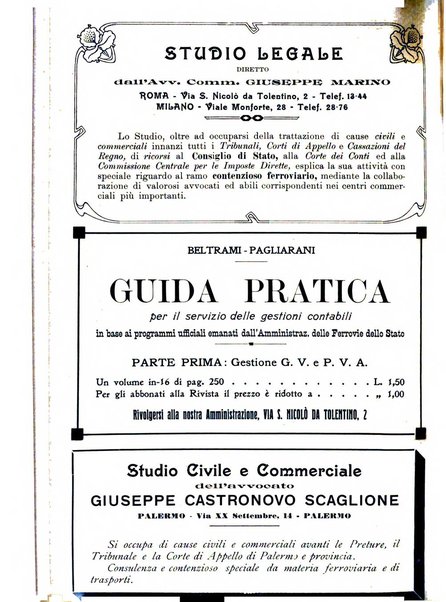 Le ferrovie italiane rivista quindicinale di dottrina, giurisprudenza, legislazione ed amministrazione ferroviaria